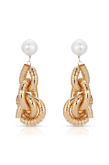 Liquid Gold Pearl Drop Earrings