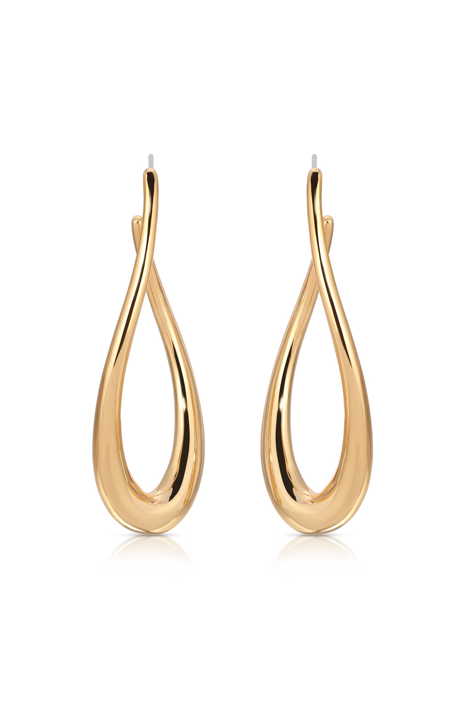 Oblong Abstract Hoop Earring