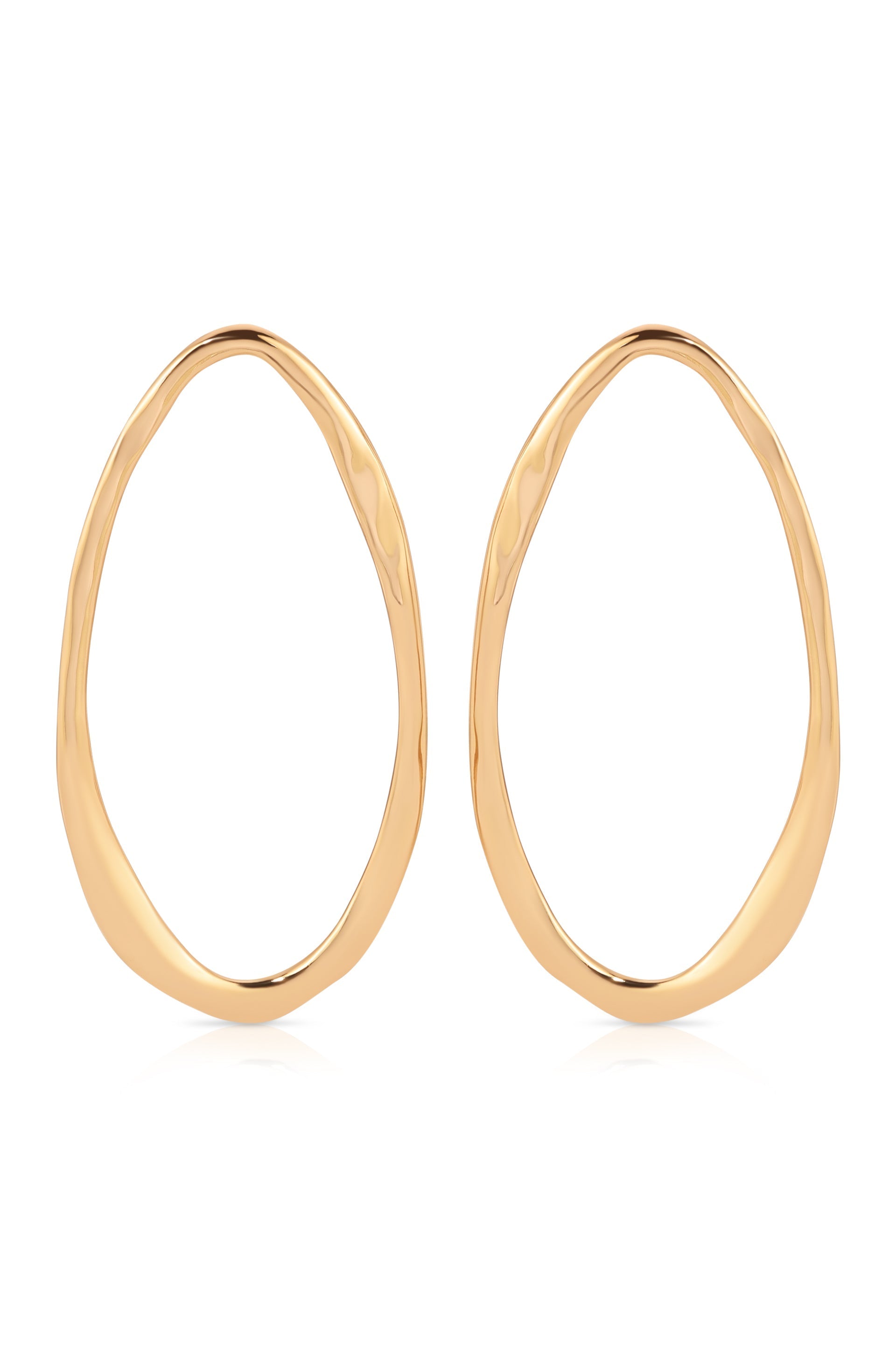 Hammered Large Oval Earrings