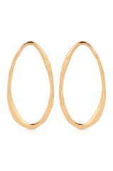 Hammered Large Oval Earrings