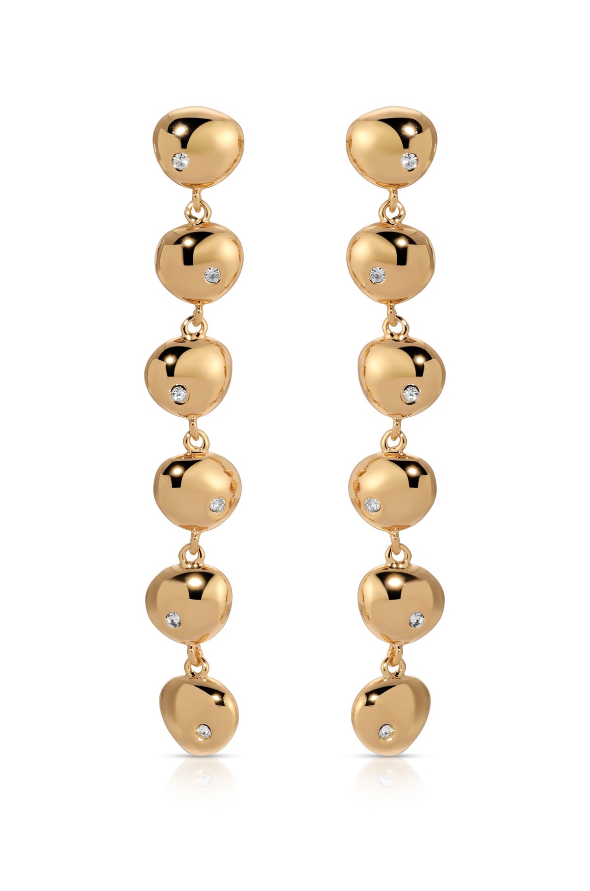 Polished Pebble Linear Dangle Earrings
