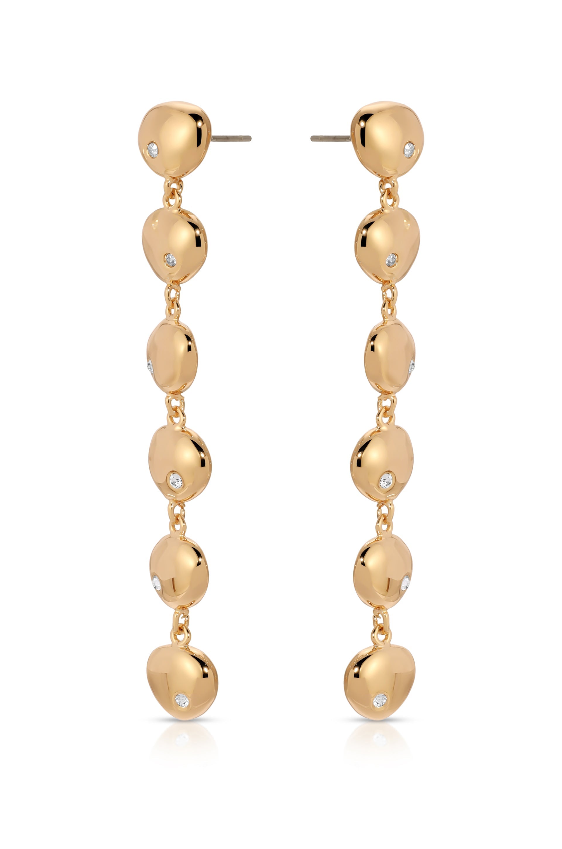 Polished Pebble Linear Dangle Earrings