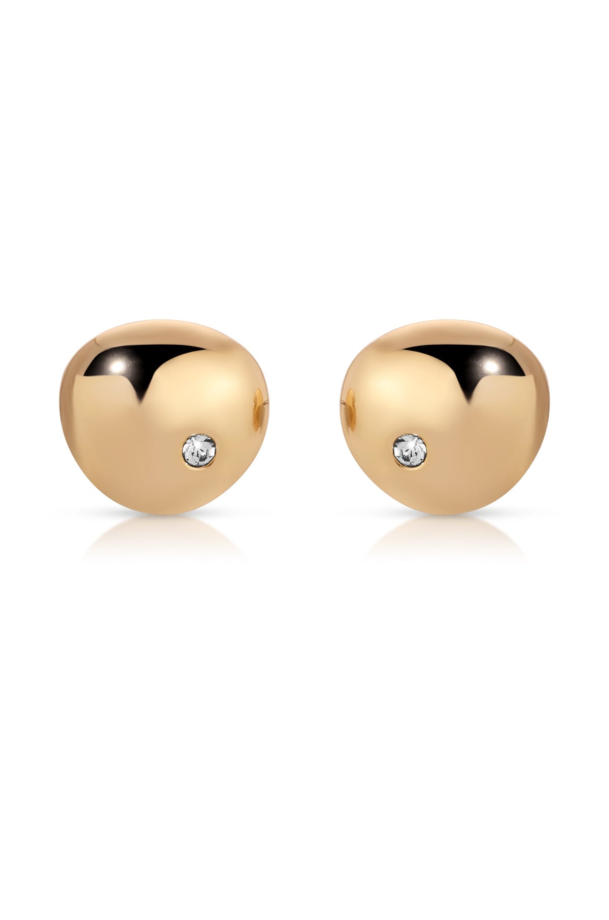 Polished Pebble Crystal Stud Earrings