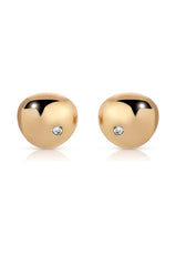 Polished Pebble Crystal Stud Earrings