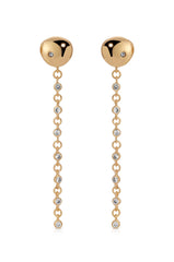 Polished Pebble Linear Chain Earrings