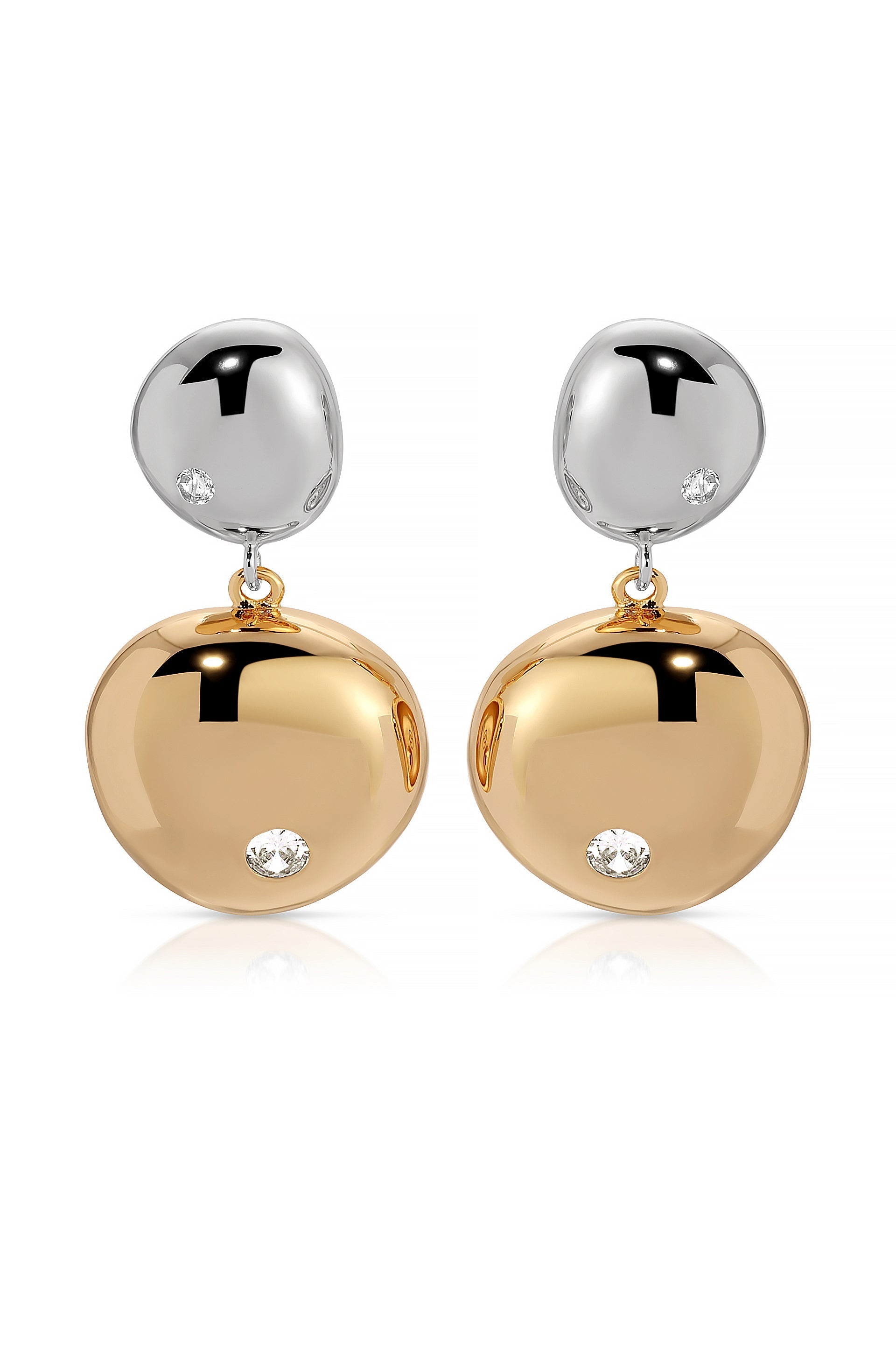Polished Double Pebble Drop Earrings