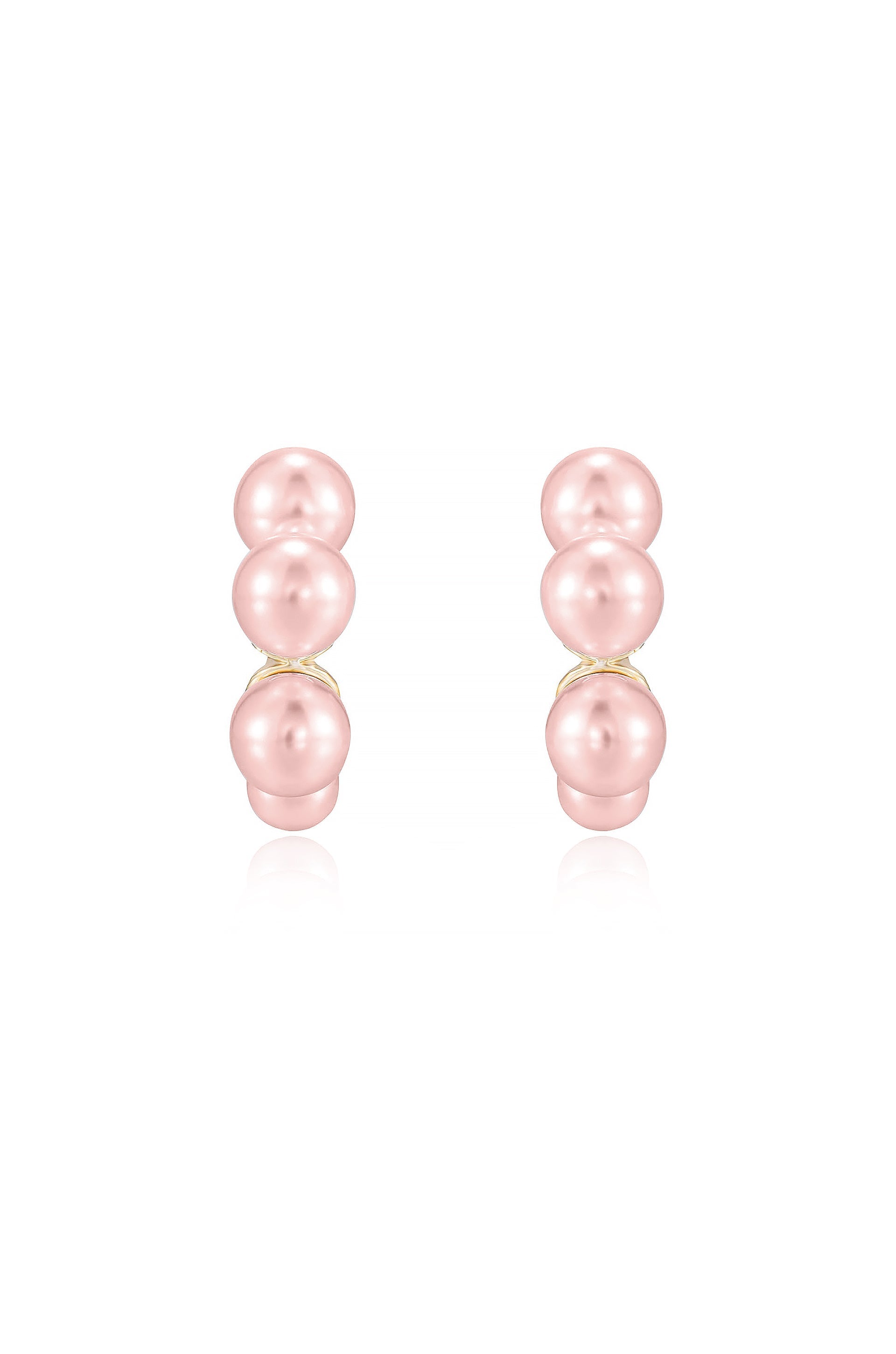 Five Pearls Hoop Earrings