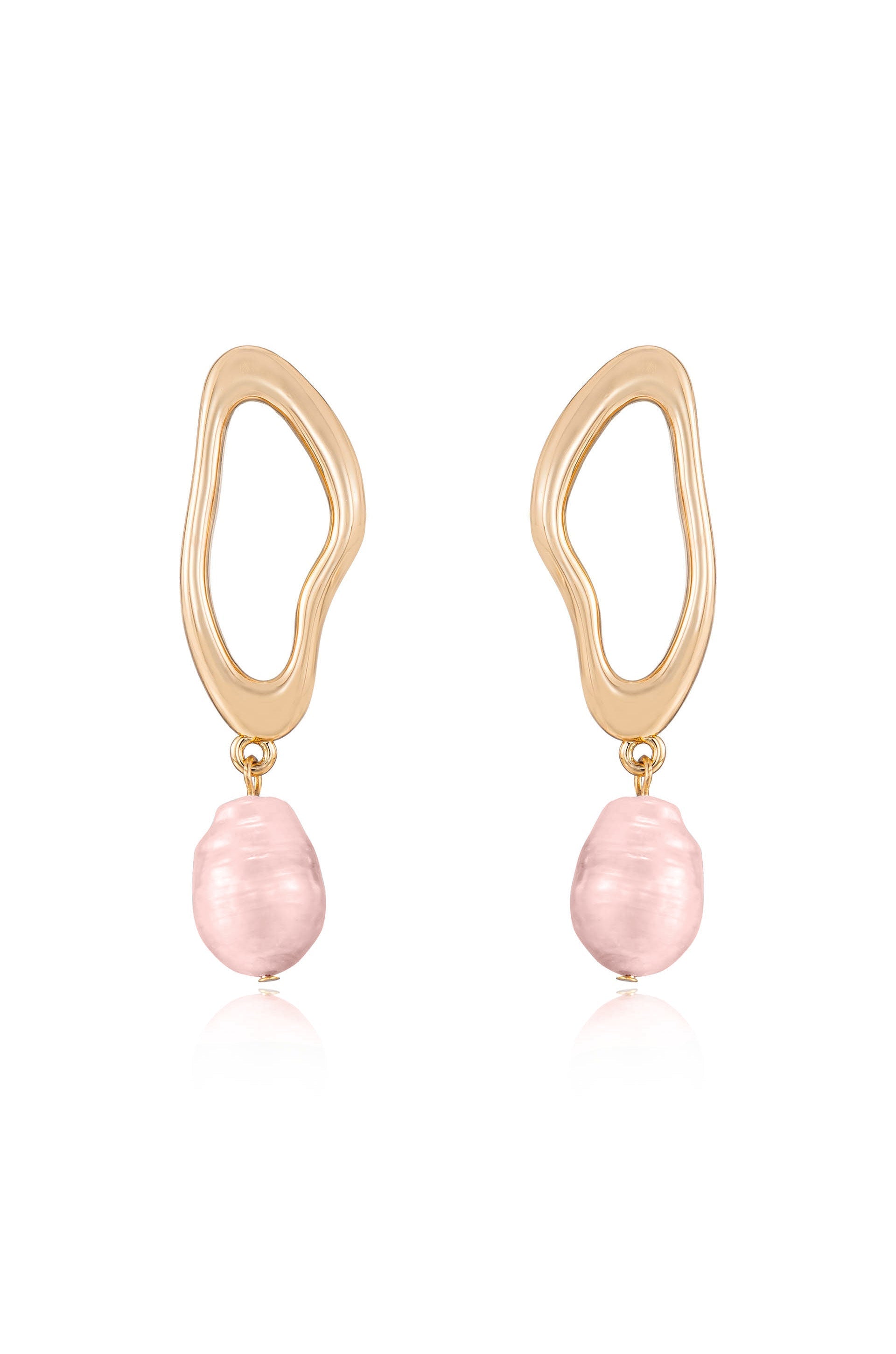 Open Circle Freshwater Pearl Earrings