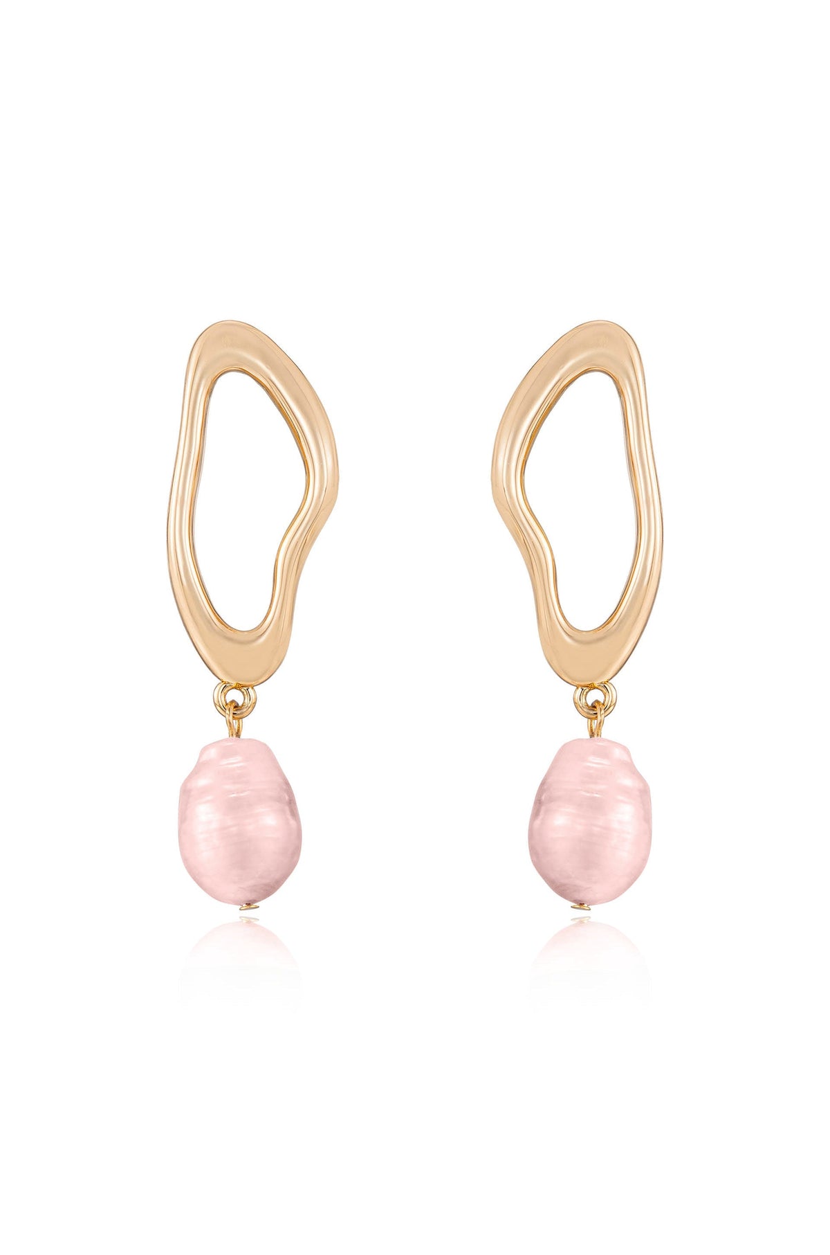 Open Circle Freshwater Pearl Earrings