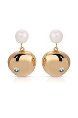 Large Pebble and Pearl Dangle Earrings