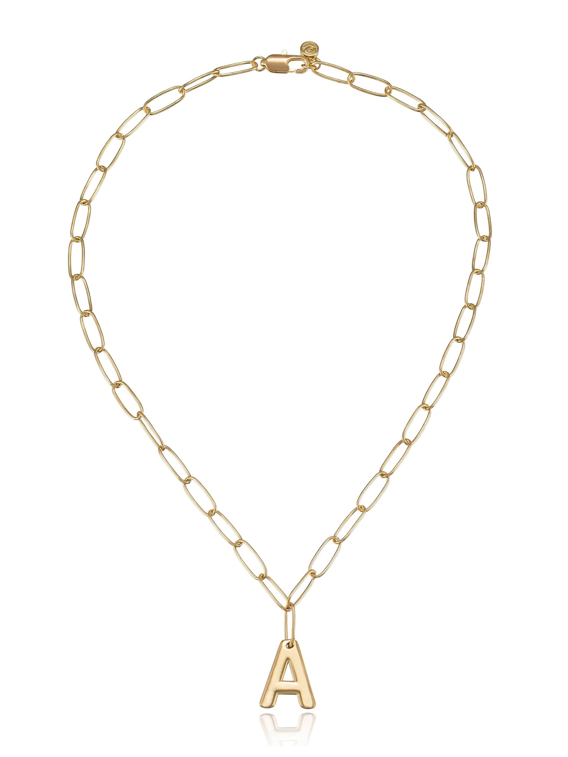 Paperclip Link Initial Necklace