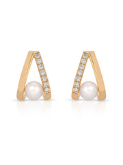 Pavé and Pearl Earrings