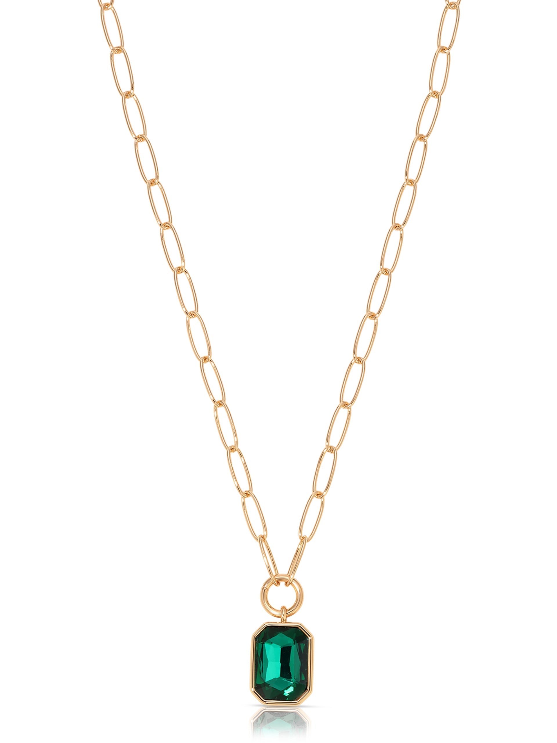 Deco Crystal Pendant Necklace