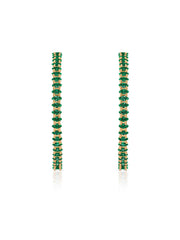 Emerald Crystal Marquise Hoops