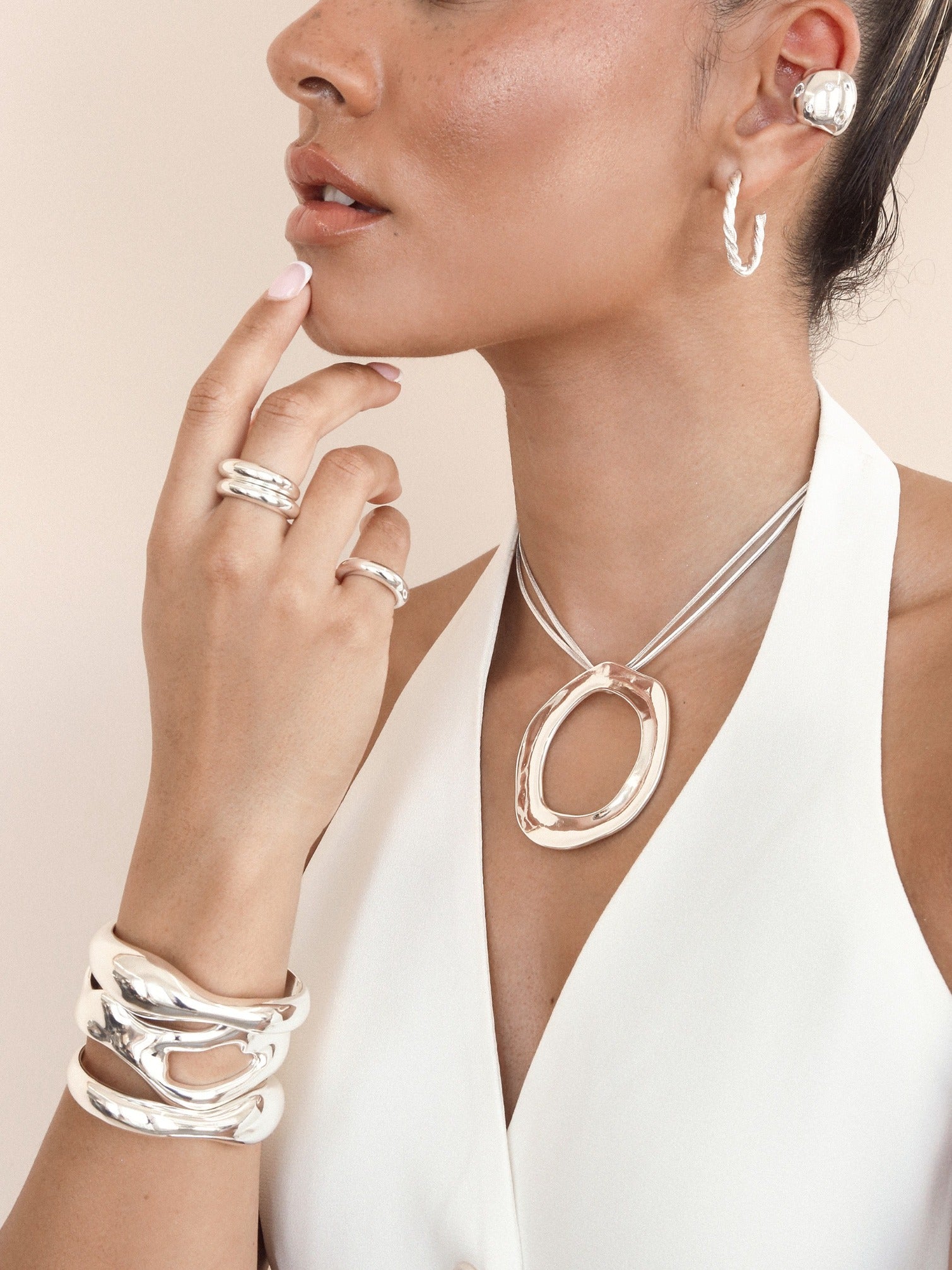 Open Abstract Cuff Bracelet