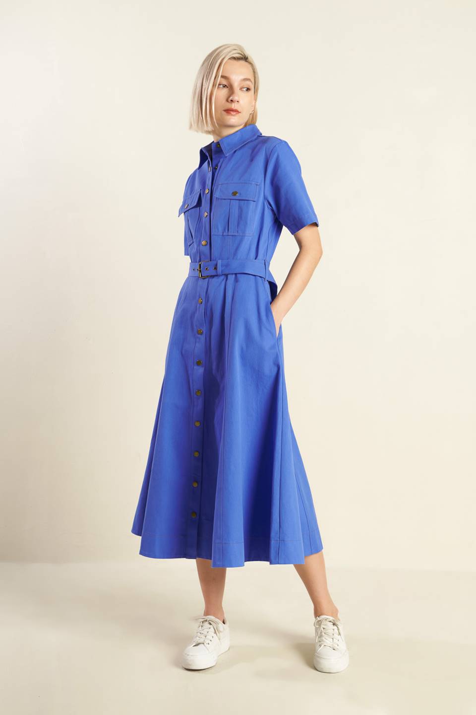 THE ESSENTIAL SHIRT DRESS - BLUE