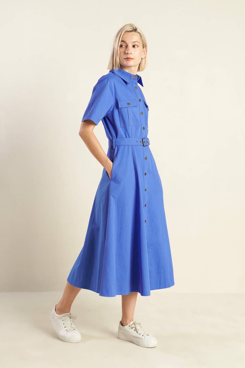 THE ESSENTIAL SHIRT DRESS - BLUE