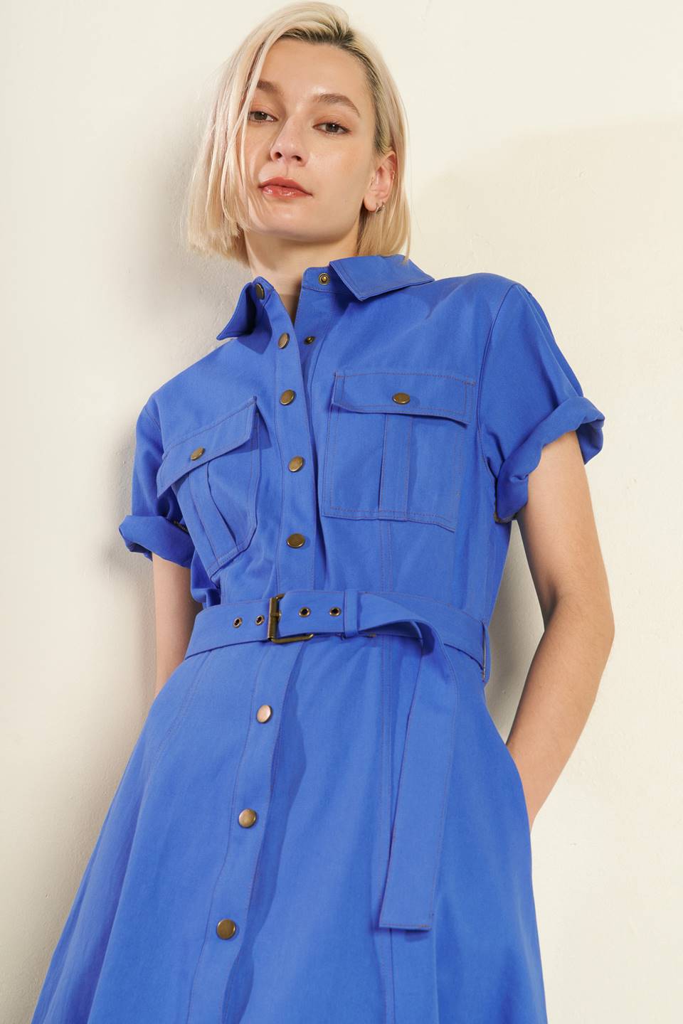 THE ESSENTIAL SHIRT DRESS - BLUE