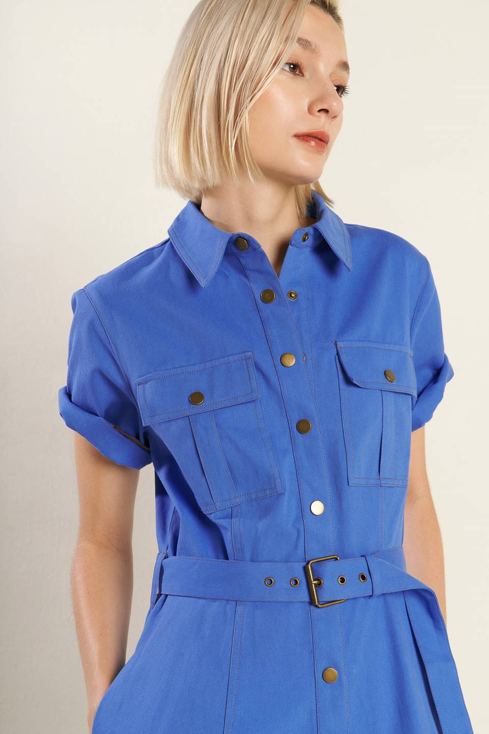 THE ESSENTIAL SHIRT DRESS - BLUE