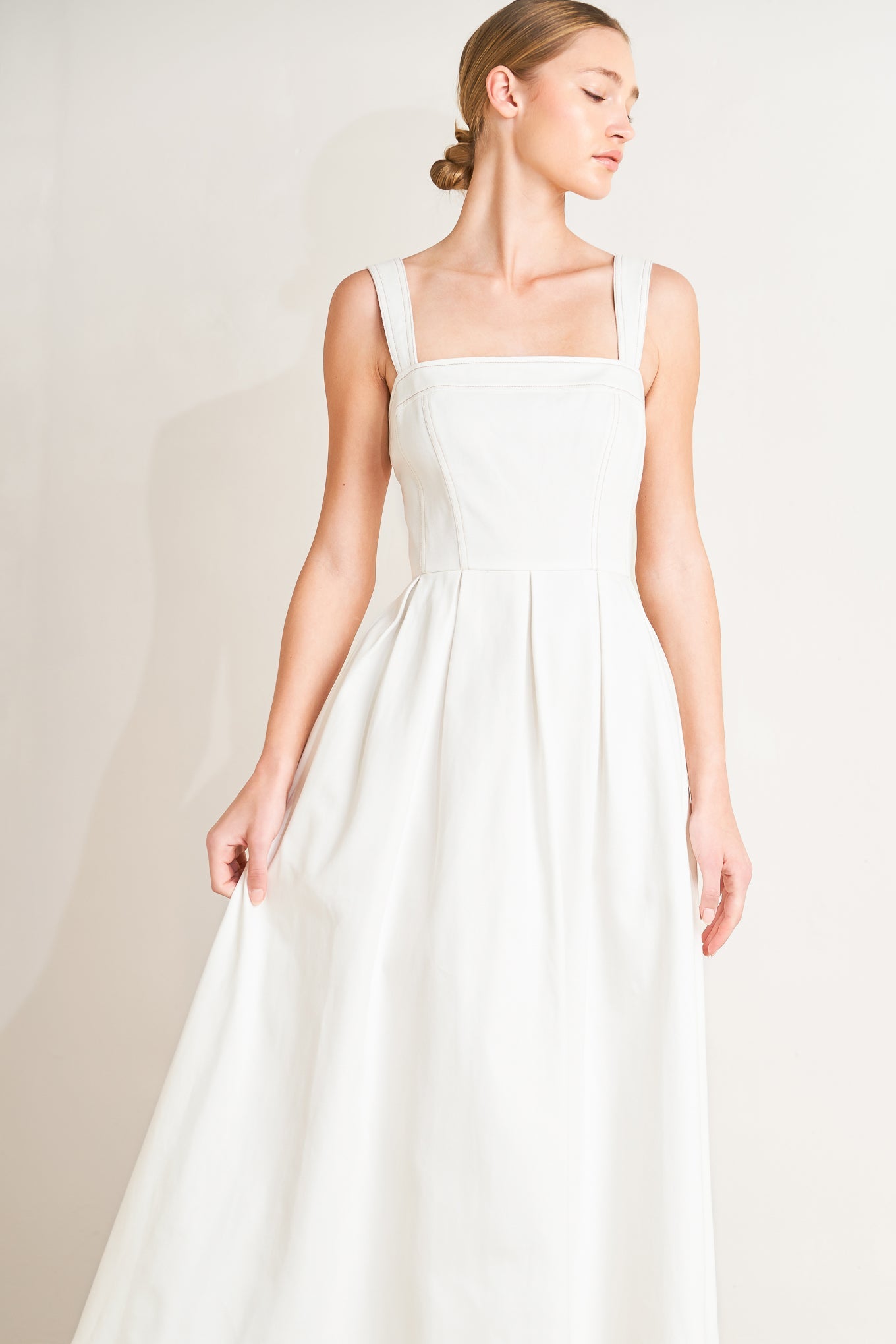 SERENE CHARM OFF WHITE MIDI DRESS - FINAL SALE