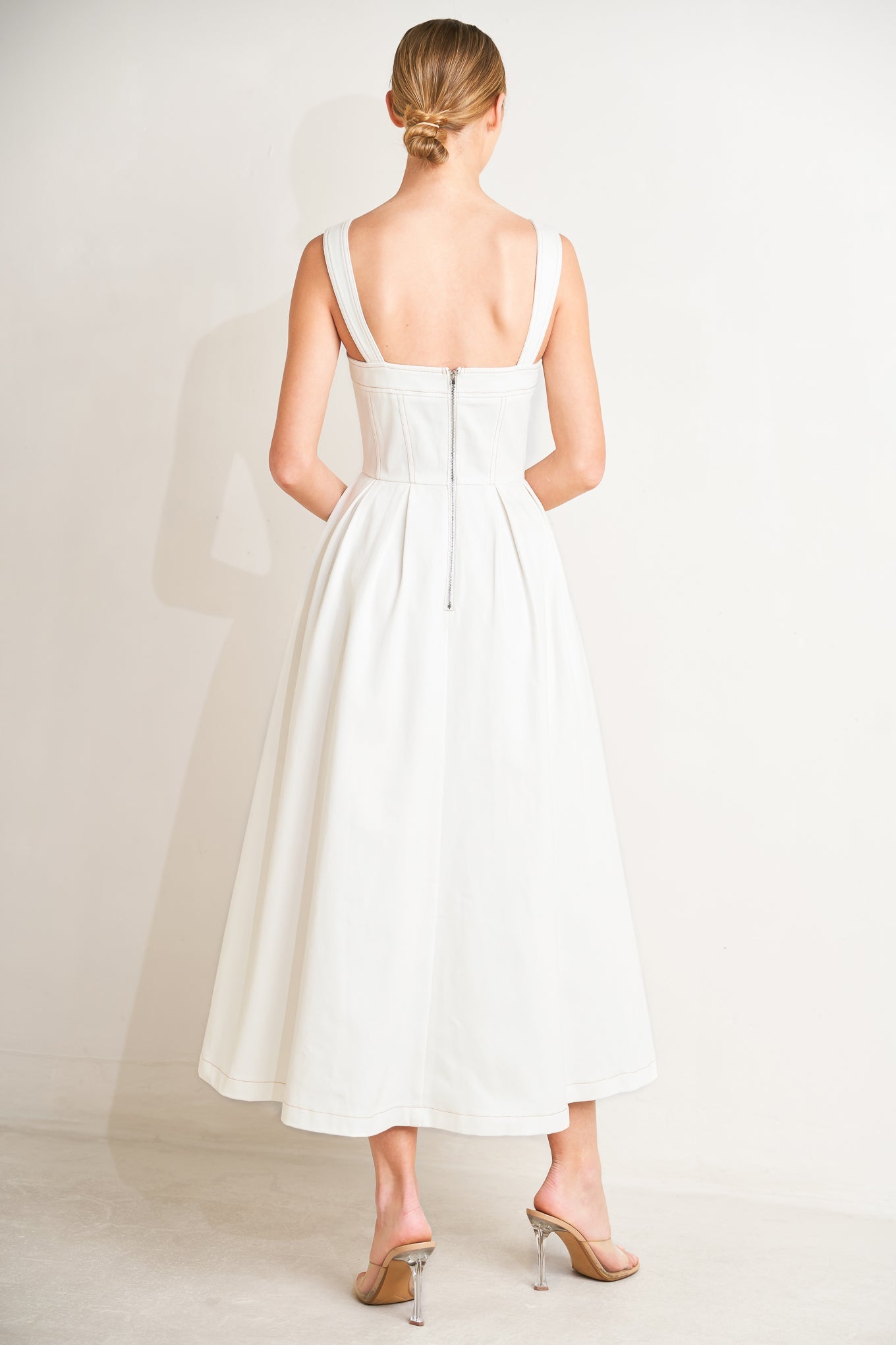 SERENE CHARM OFF WHITE MIDI DRESS - FINAL SALE