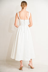 SERENE CHARM OFF WHITE MIDI DRESS