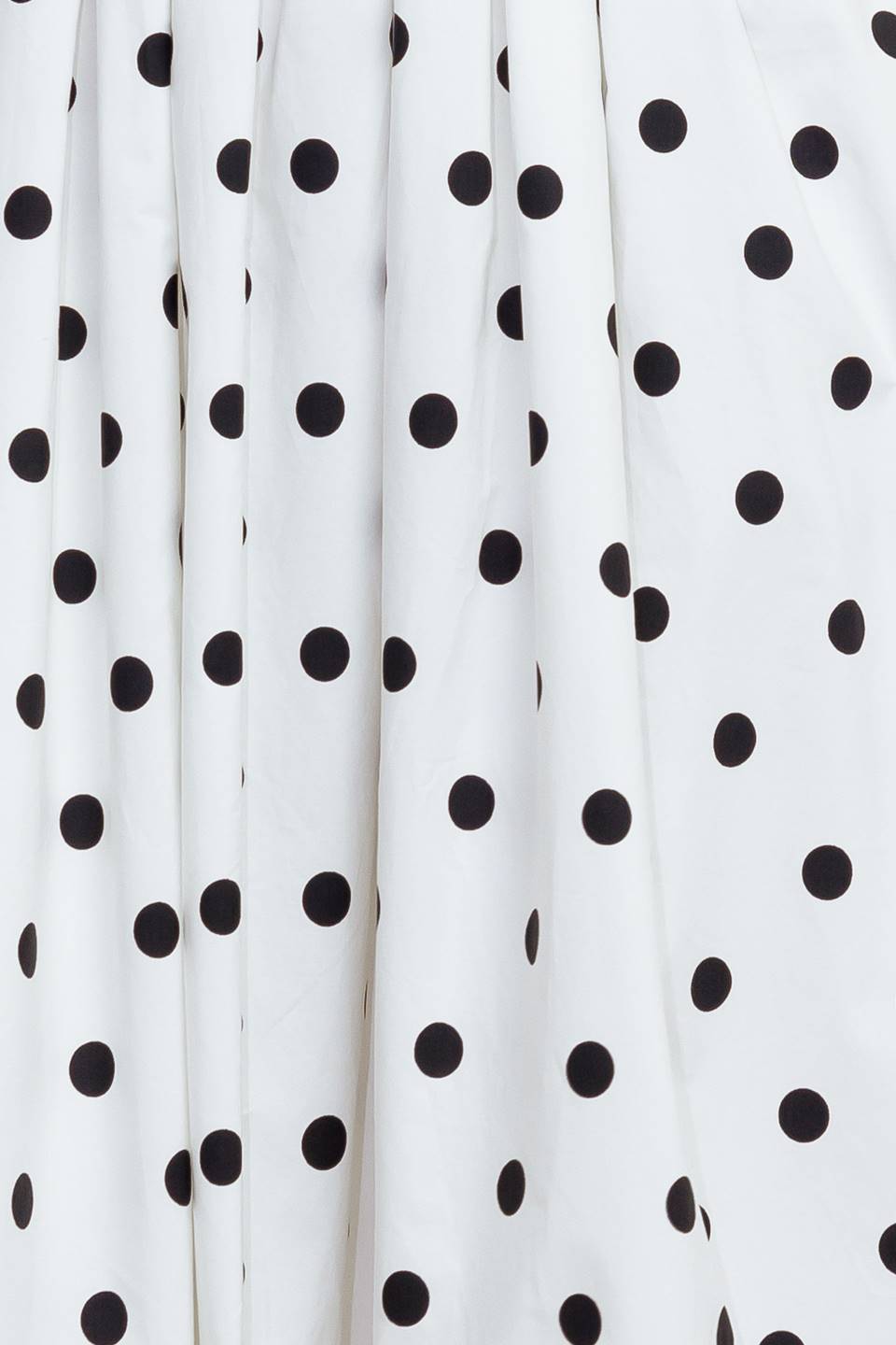 WHITE & BLACK POLKA DOT BUBBLE HEM MIDI DRESS