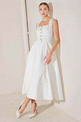 SUMMER SOCIAL WHITE MIDI DRESS