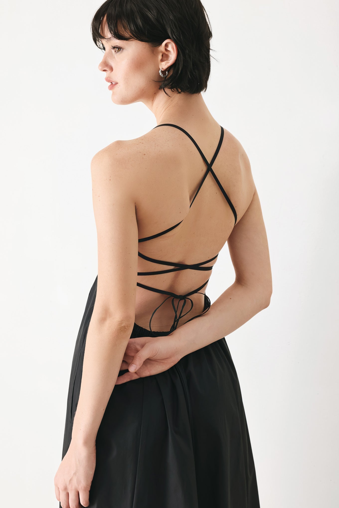 PURE LINE OPEN BACK MIDI DRESS - FINAL SALE