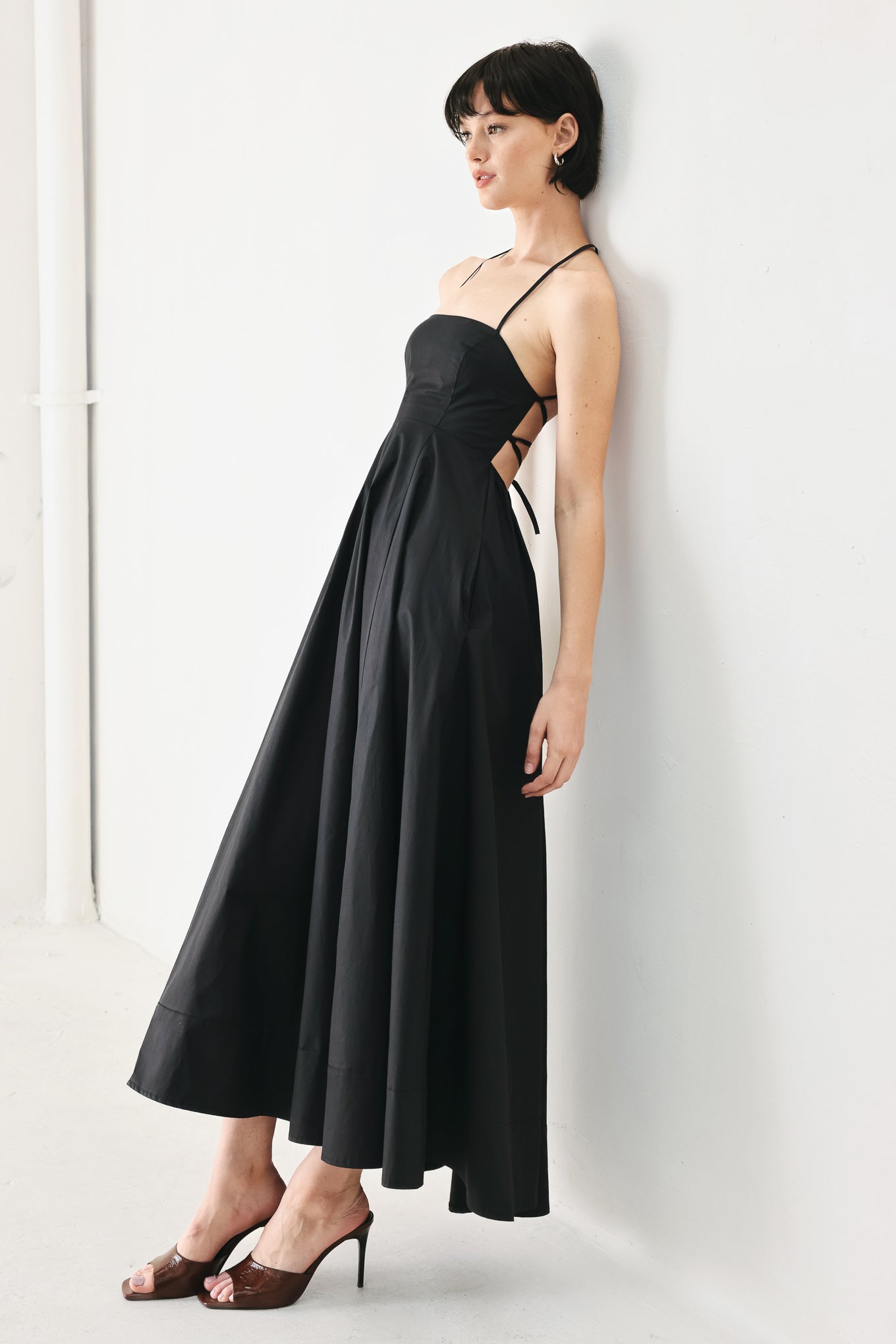 PURE LINE OPEN BACK MIDI DRESS - FINAL SALE