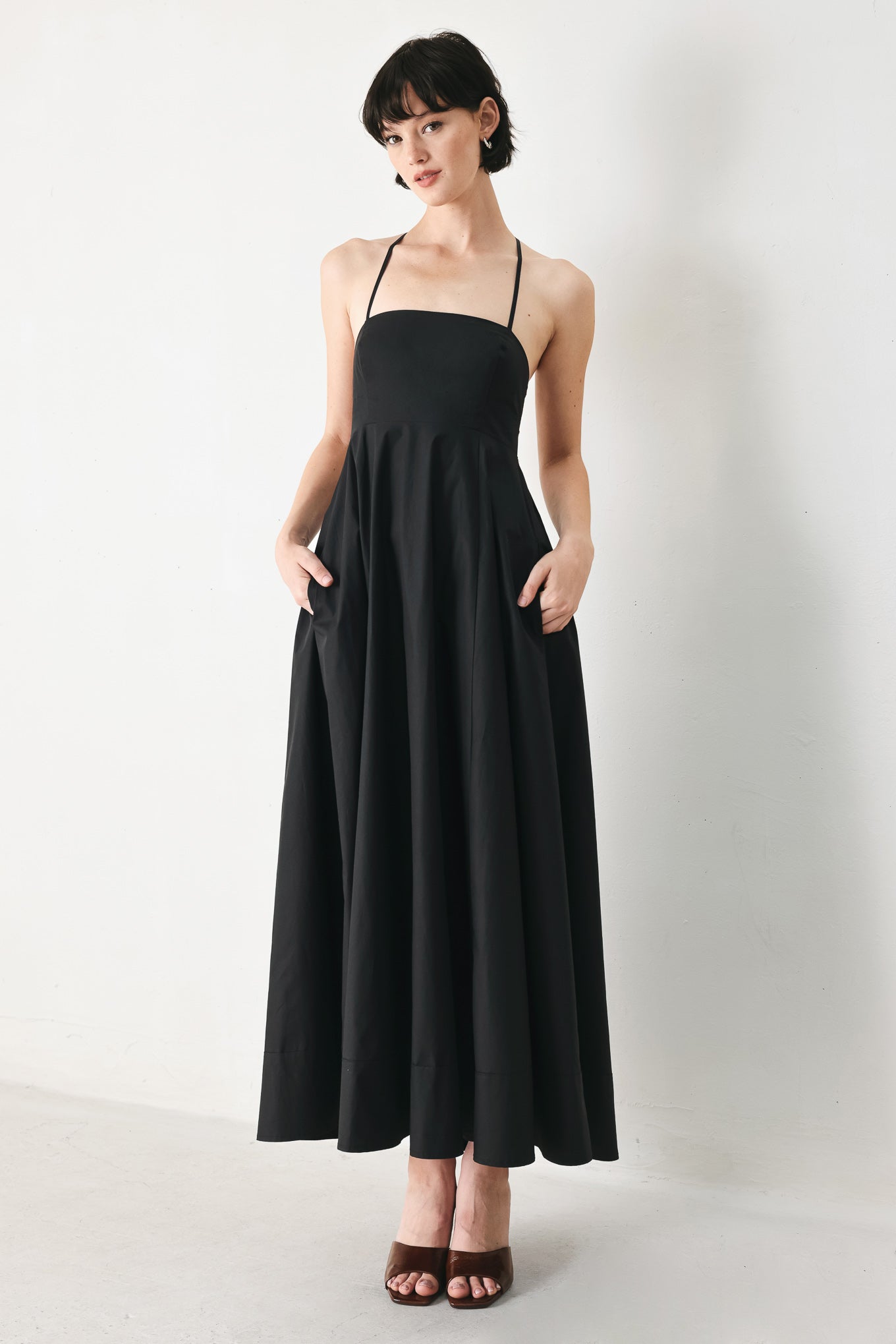 PURE LINE OPEN BACK MIDI DRESS - FINAL SALE