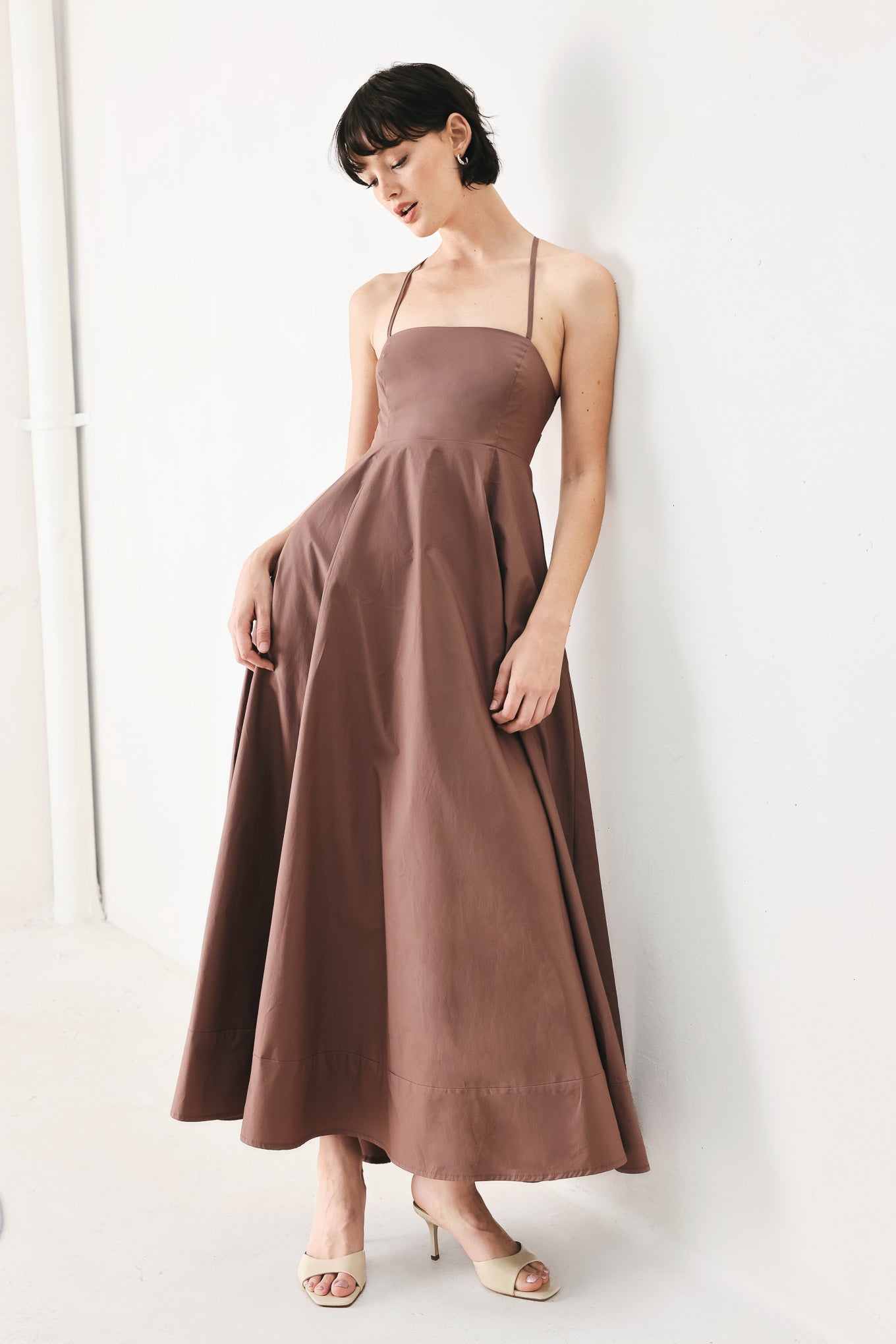 PURE LINE OPEN BACK MIDI DRESS - FINAL SALE