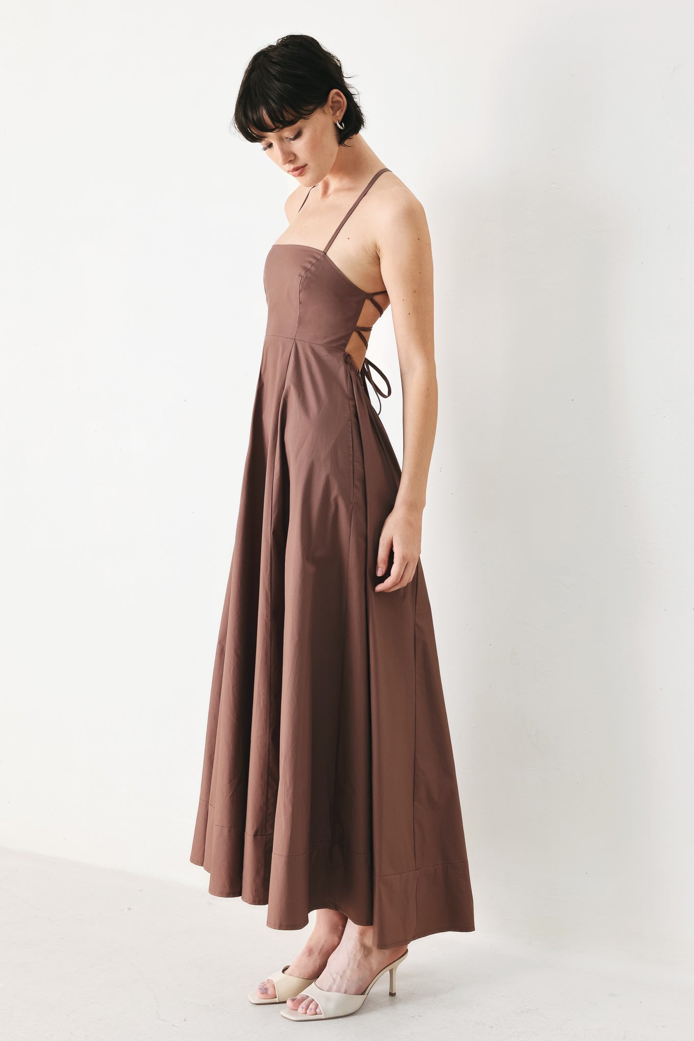 PURE LINE OPEN BACK MIDI DRESS - FINAL SALE