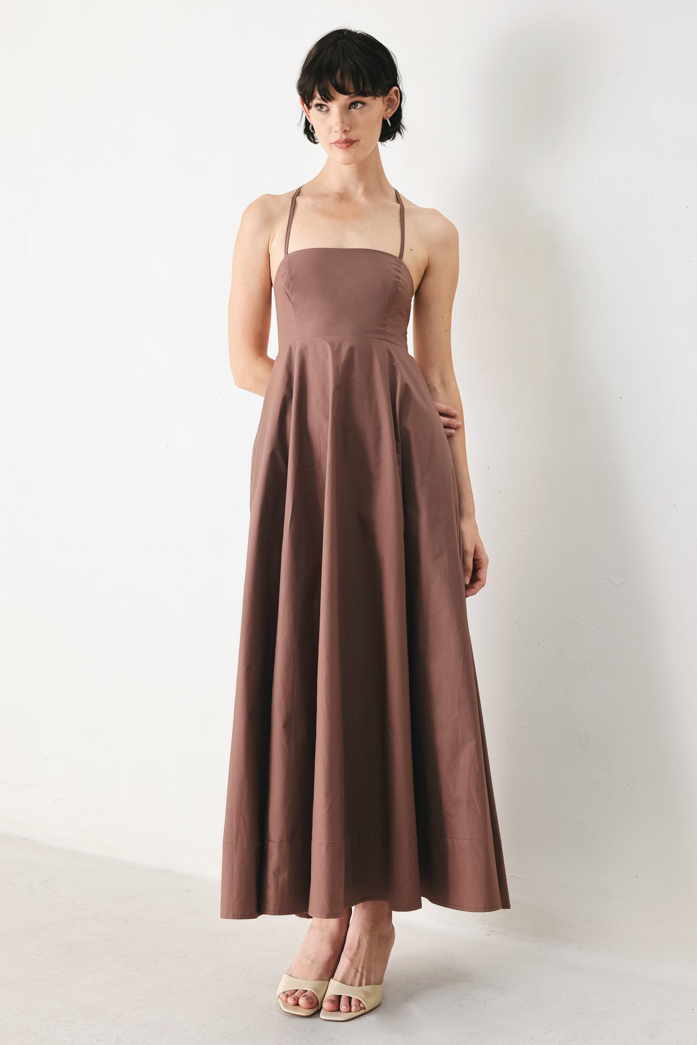 PURE LINE OPEN BACK MIDI DRESS - FINAL SALE