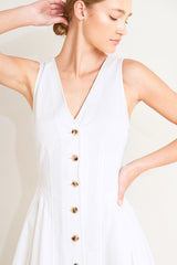 ELEGANTLY YOURS WHITE MIDI DRESS - FINAL SALE