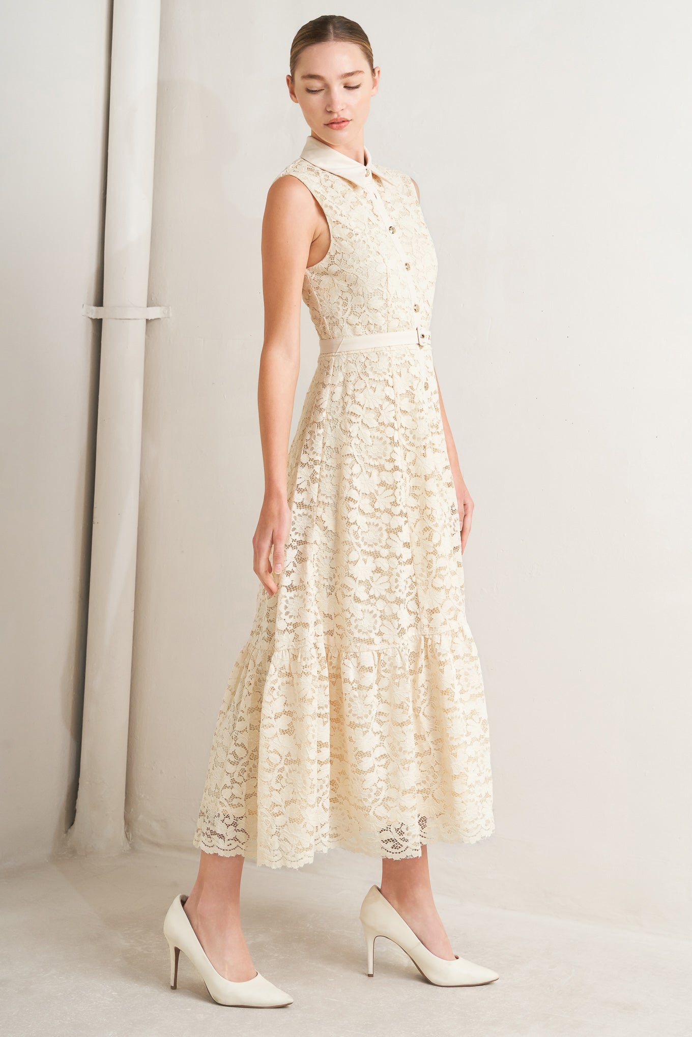 PURELY ROMANTIC LACE MIDI DRESS - FINAL SALE