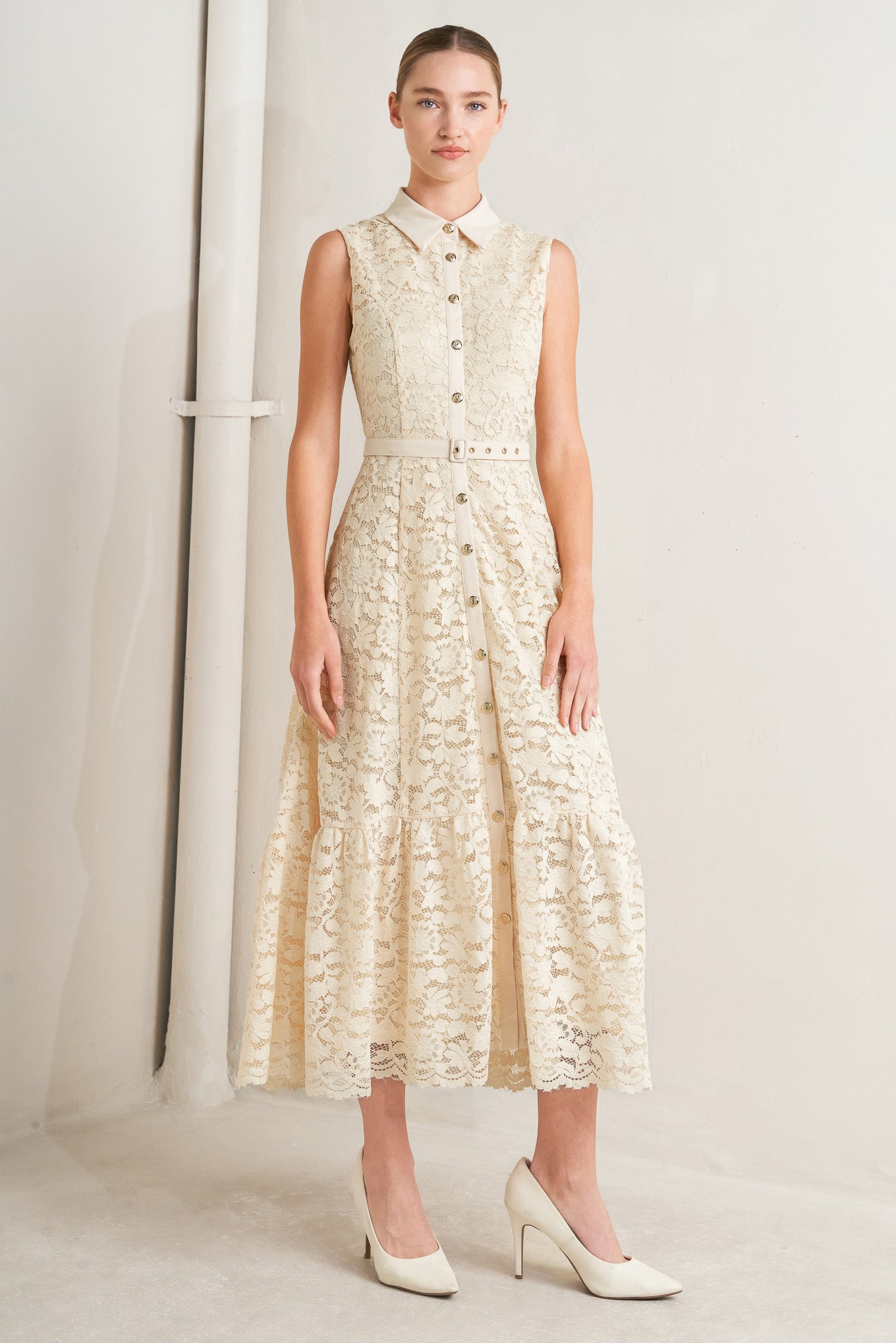 PURELY ROMANTIC LACE MIDI DRESS - FINAL SALE
