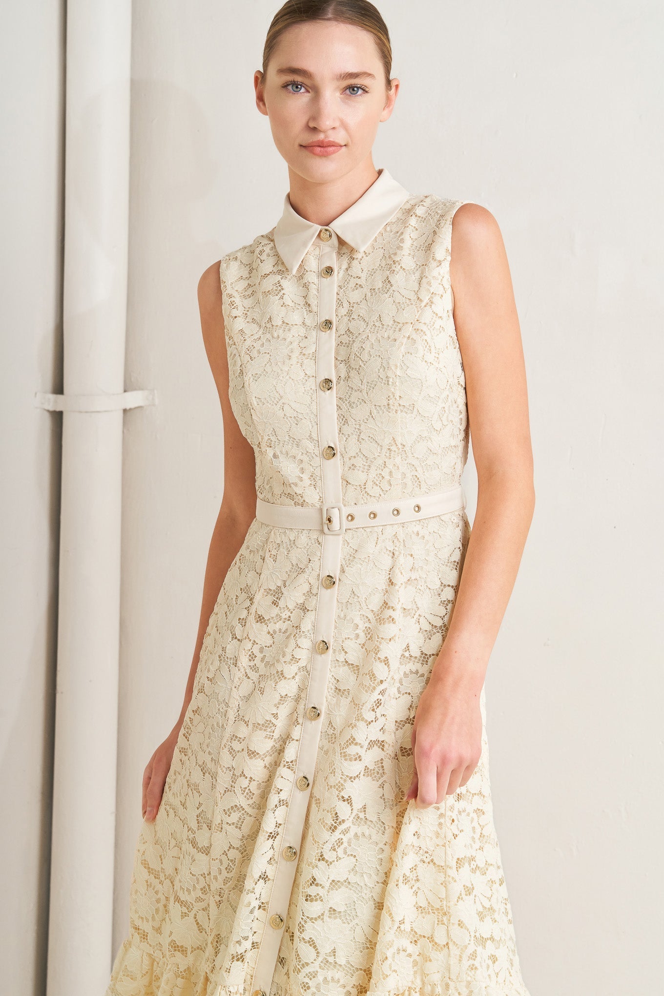 PURELY ROMANTIC LACE MIDI DRESS - FINAL SALE