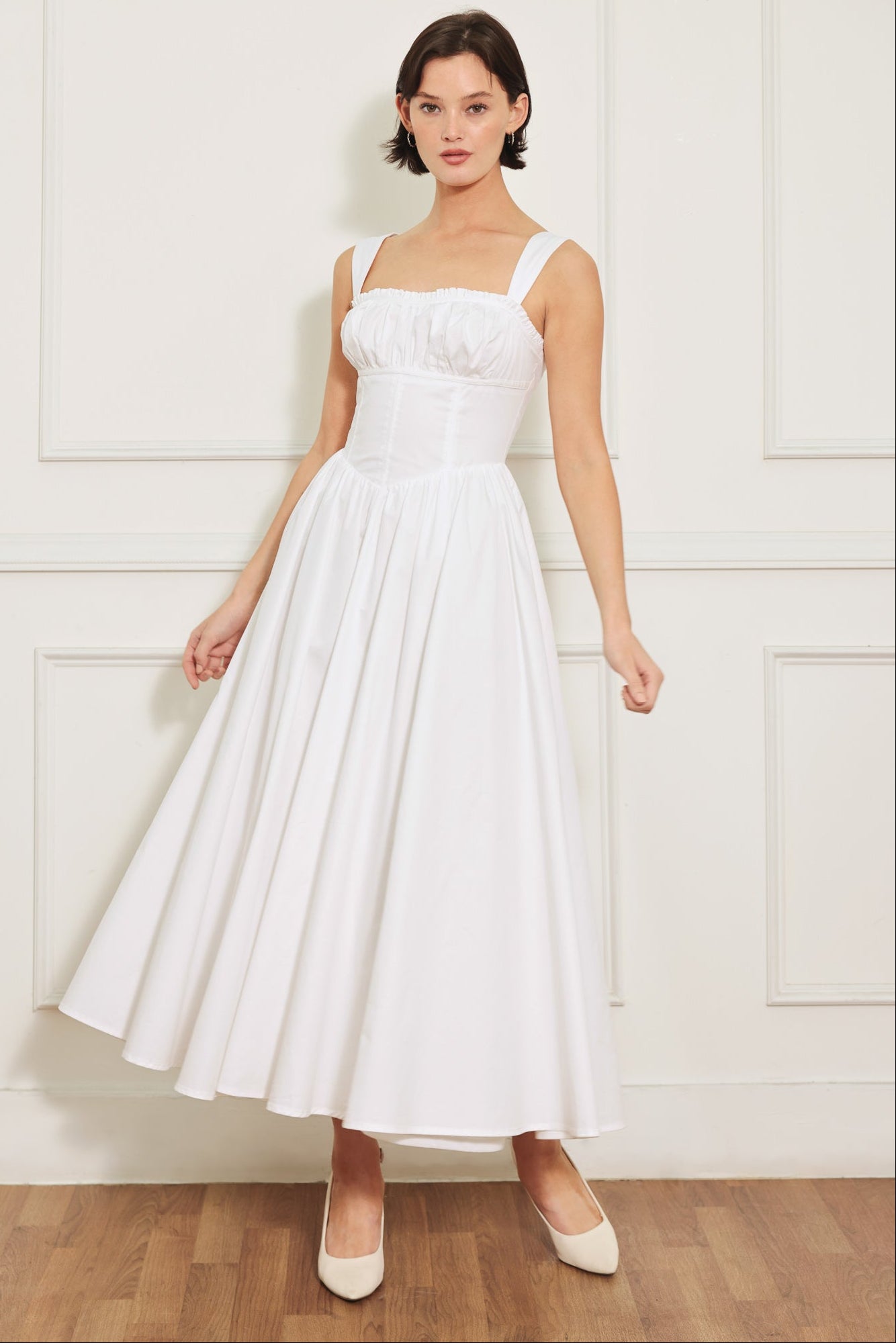 SWEETHEART SERENADE WHITE MIDI DRESS - FINAL SALE