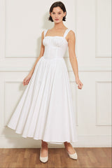 SWEETHEART SERENADE WHITE MIDI DRESS