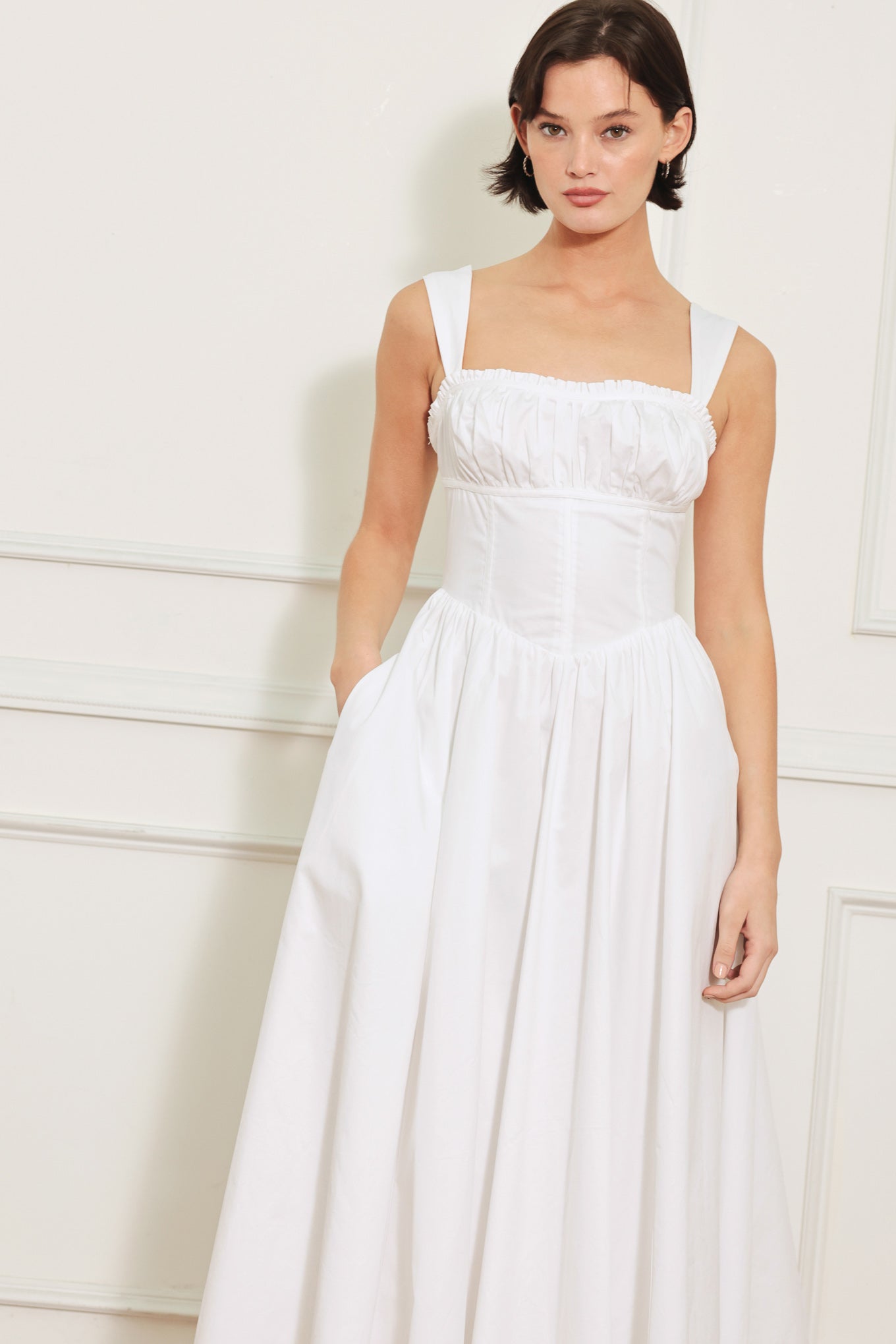 SWEETHEART SERENADE WHITE MIDI DRESS - FINAL SALE