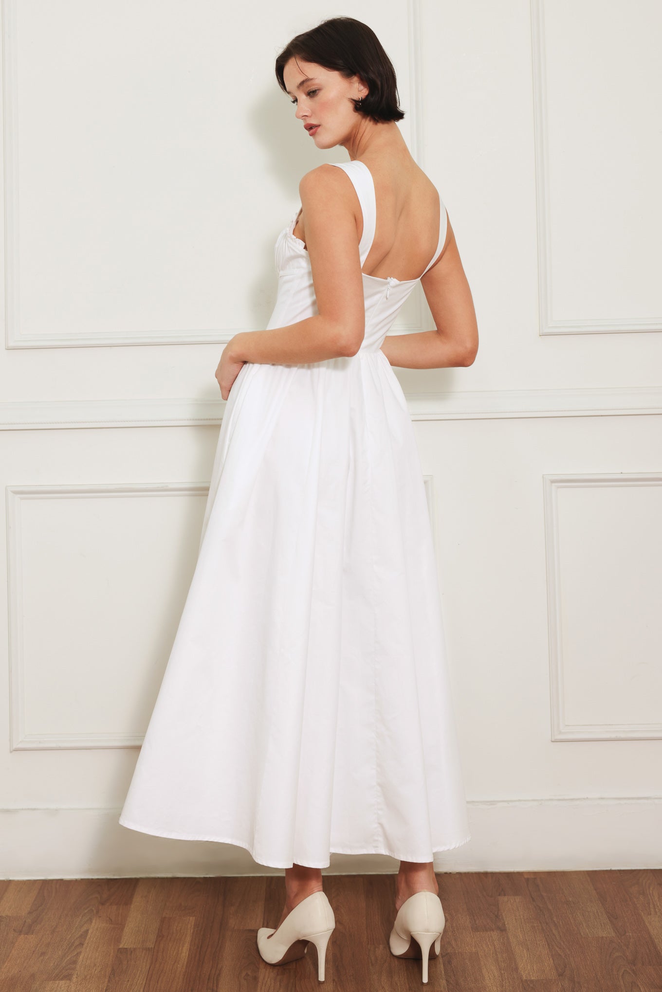 SWEETHEART SERENADE WHITE MIDI DRESS - FINAL SALE