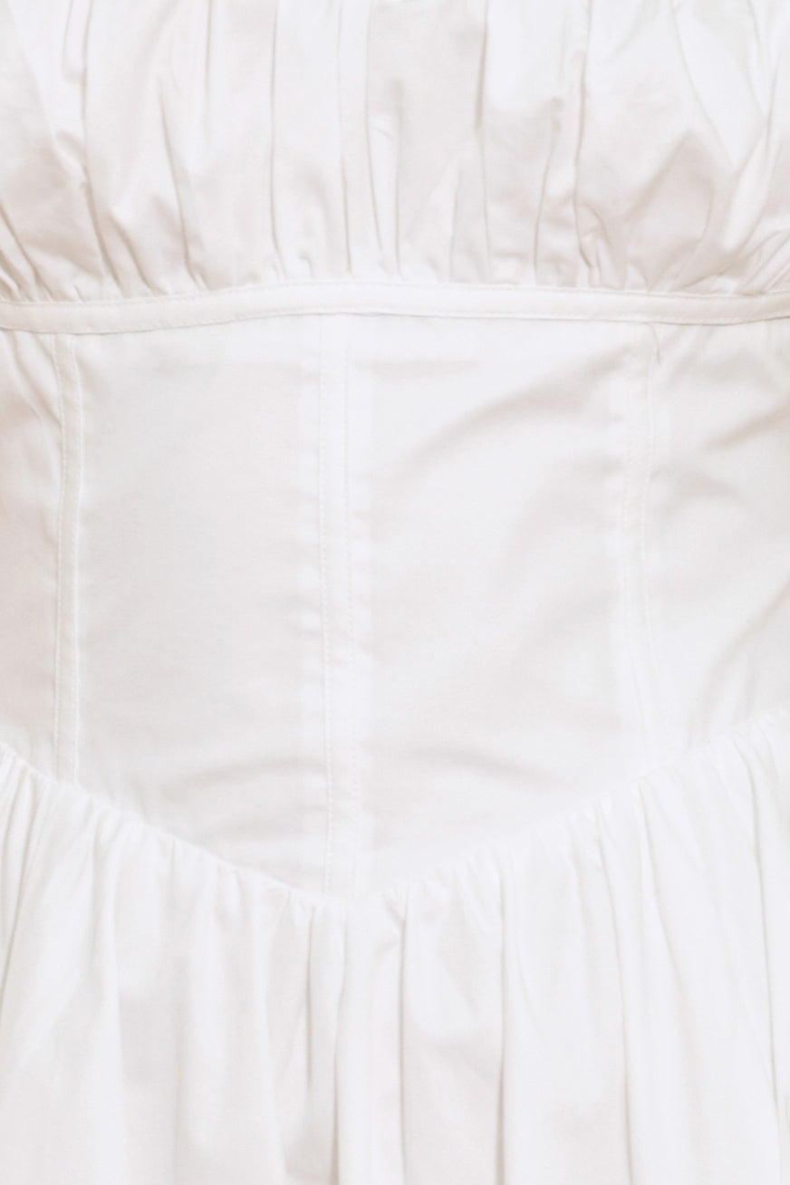 SWEETHEART SERENADE WHITE MIDI DRESS - FINAL SALE