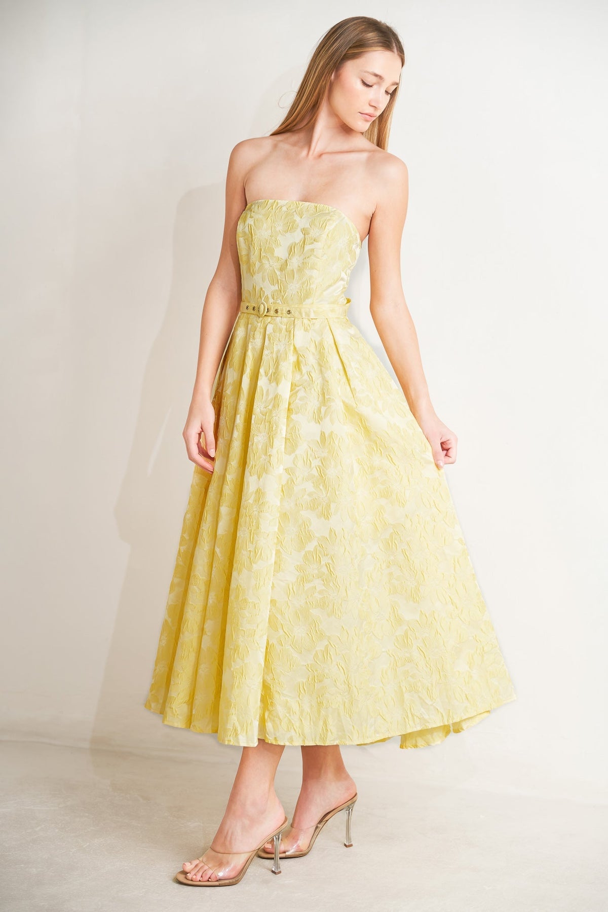 BUTTERCUP BLOOM LEMON YELLOW MIDI DRESS- FINAL SALE