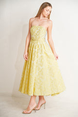 BUTTERCUP BLOOM LEMON YELLOW MIDI DRESS- FINAL SALE