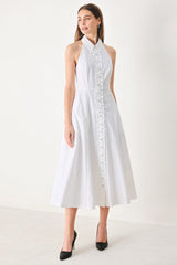 ANGELIC CHARM HALTER MIDI DRESS