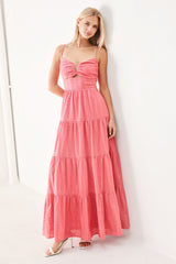 SWEET ESCAPE PINK CRANBERRY MAXI DRESS - FINAL SALE