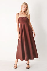 QUIET LUXE DARK ROSE MIDI DRESS