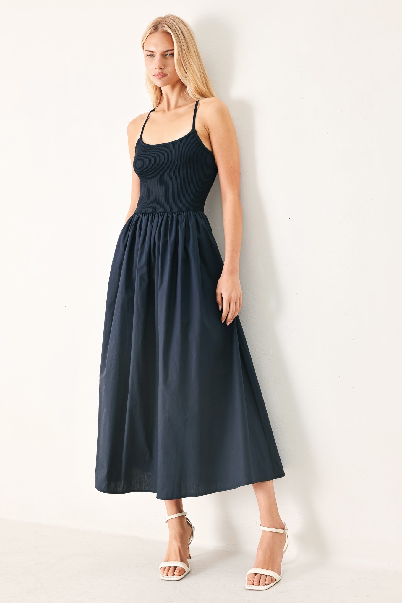 EASY BREEZE NAVY MIDI DRESS - FINAL SALE