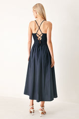 EASY BREEZE NAVY MIDI DRESS - FINAL SALE